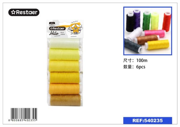 HILO (gradiente amarillo) 6PCS 100M - Accesorios de costura