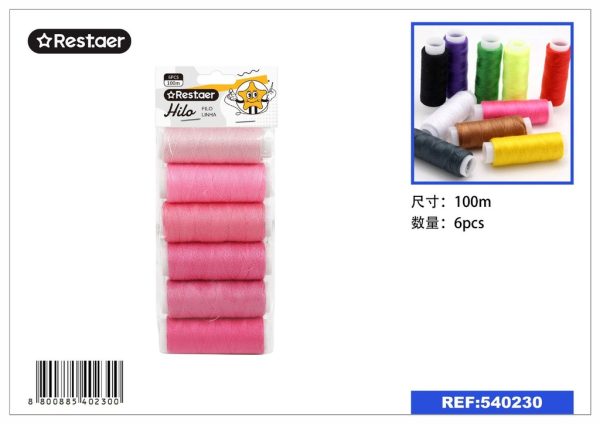 HILO (gradiente rosa) 6PCS 100M - Accesorios de costura