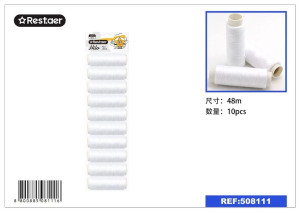 Hilo 54G blanco 10 pcs - Accesorios de costura