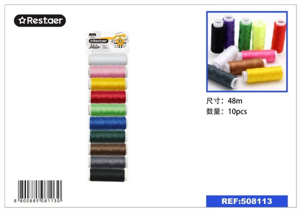 Hilo 54G colorido 10 pcs - Accesorios de costura