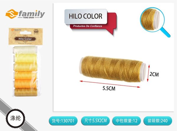 Hilo colorido en degradado amarillo 6PCS - Accesorios de costura