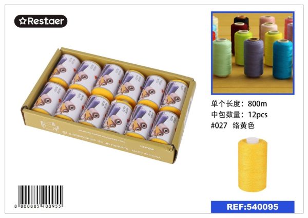 Hilo de 800 metros color amarillo marfil - Material de costura
