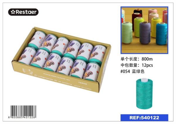 Hilo de 800 metros color aqua - Material de costura