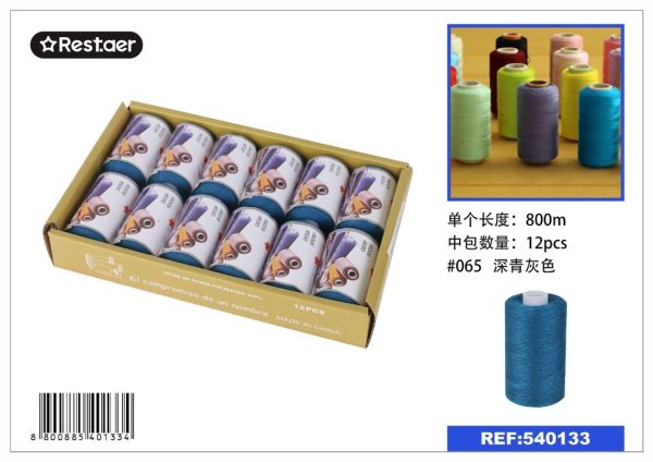 Hilo de 800 metros color azul oscuro - Material de costura