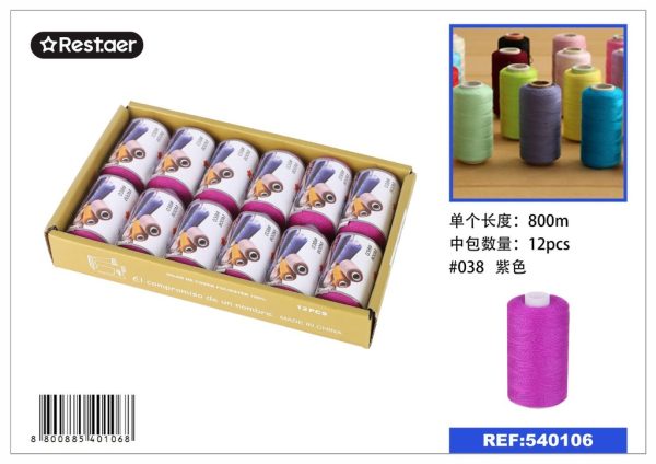 Hilo de 800 metros color colorido - Material de costura