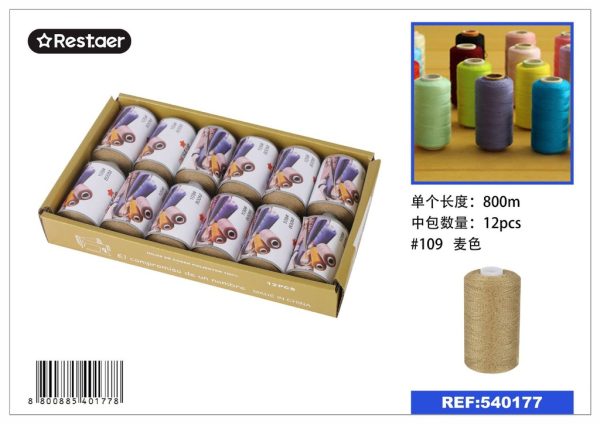 Hilo de 800 metros color dorado - Material de costura