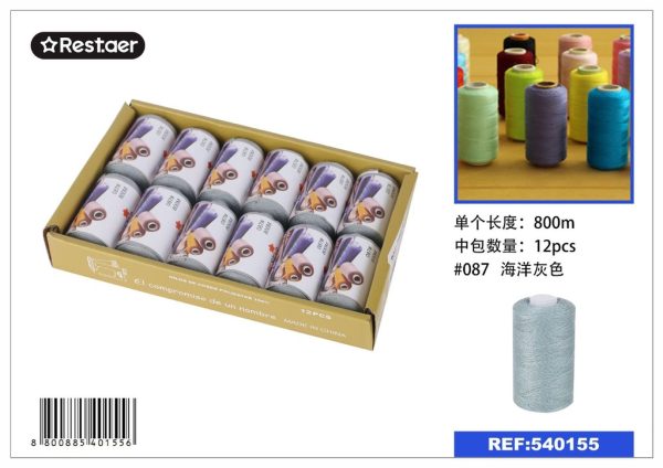 Hilo de 800 metros color gris marengo - Material de costura