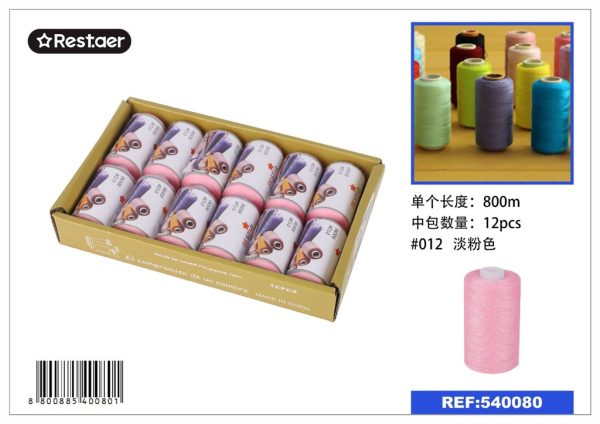 Hilo de 800 metros color rosa claro - Material de costura