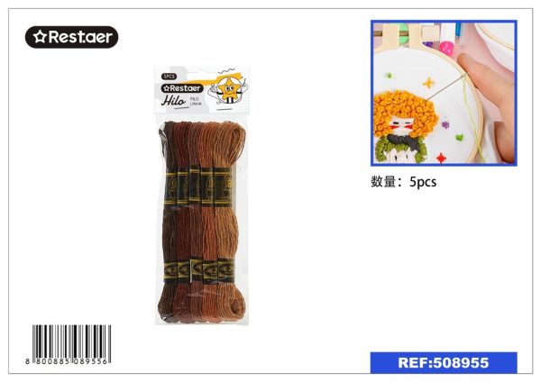 Hilo de bordado en colores 5PCS - Hilos para manualidades
