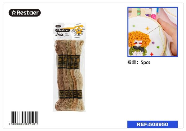 Hilo de bordado en colores 5PCS - Hilos para manualidades - Imagen 3