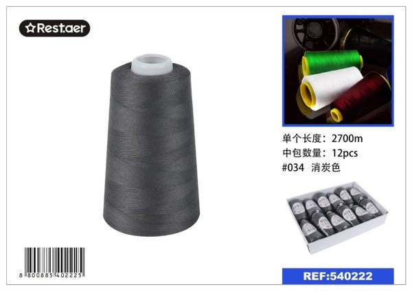 Hilo de color 2700m negro - Material de costura