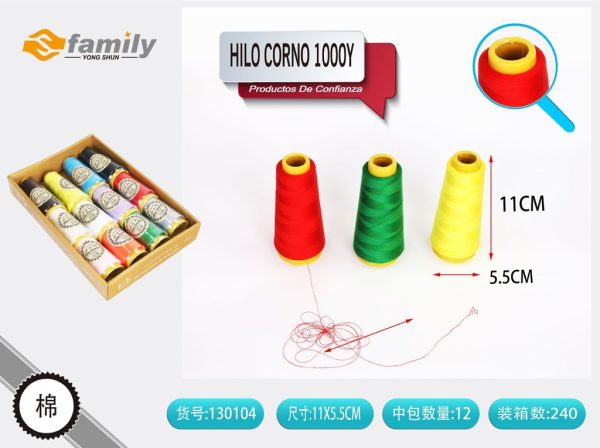 Hilo de corno pequeño colorido 1000 yds - Kit de costura y accesorios