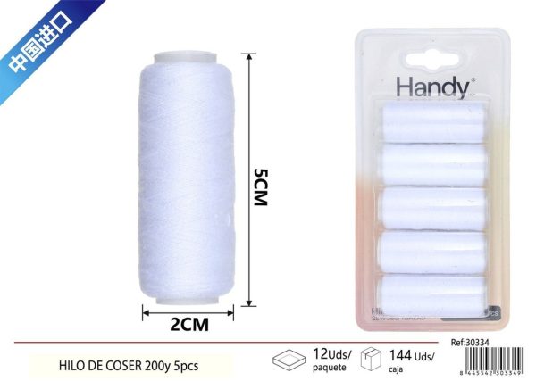 Hilo de coser 200 yardas 5 pcs - Accesorios de costura