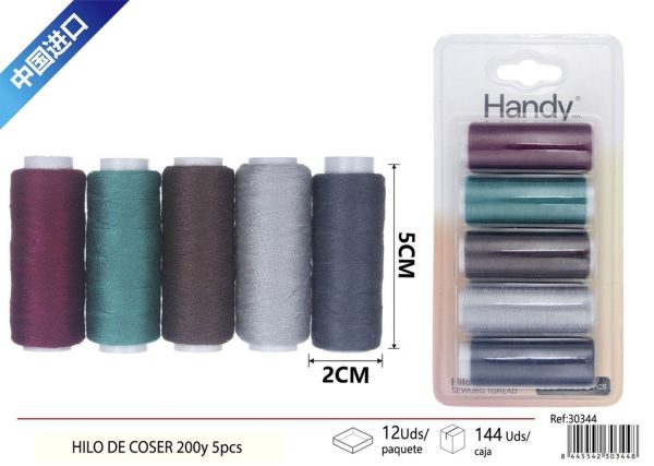 Hilo de coser 200 yardas 5 pcs - Accesorios de costura - Imagen 2