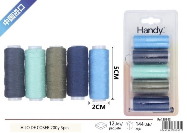 Hilo de coser 200 yardas 5 pcs - Accesorios de costura - Imagen 5