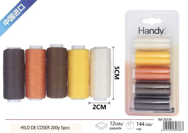 Hilo de coser 200 yardas 5 pcs - Accesorios de costura - Imagen 6