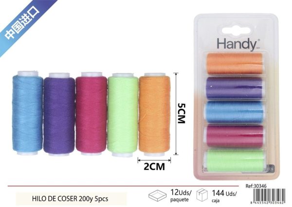 Hilo de coser 200 yardas 5 pcs - Accesorios de costura - Imagen 7