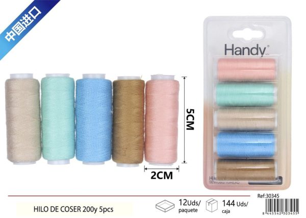 Hilo de coser 200 yardas 5 pcs - Accesorios de costura - Imagen 8