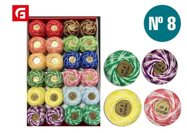 Hilo de crochet 8/2 matizado 20 g - Suministros de costura