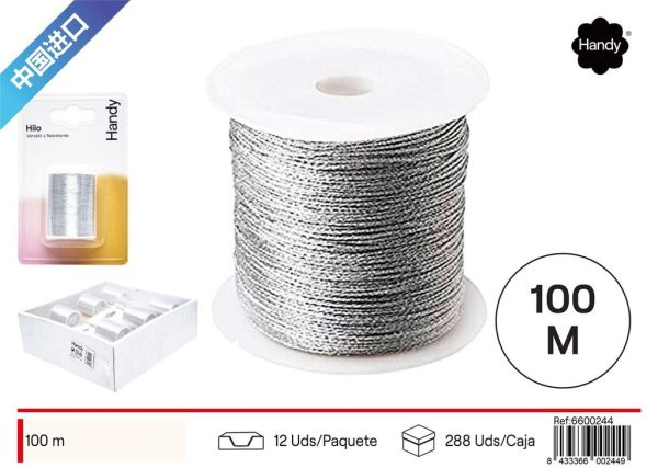 Hilo plateado 100 m - Mercería y cintas