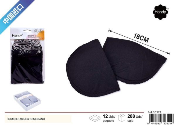Hombros de esponja tamaño mediano (negro) - Accesorios de costura