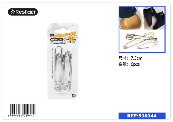 Imperdible 6pcs 7.5cm - Ganchos de seguridad