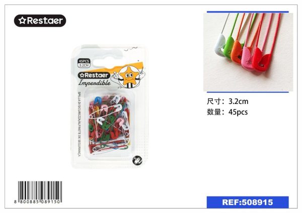 Imperdible de colores 3.2cm 45pcs para costura y manualidades
