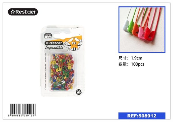 Imperdibles de colores 1.9 cm 100 piezas - Artículos de costura