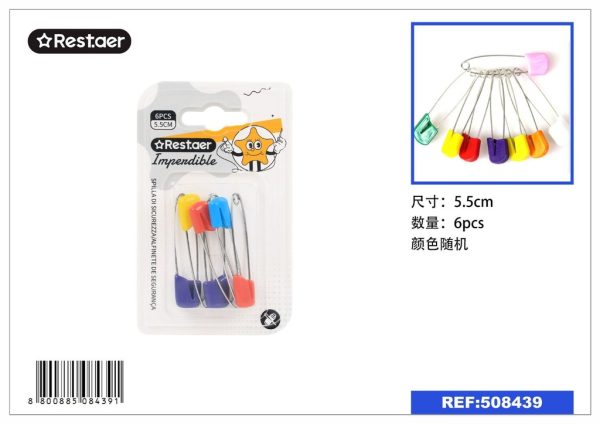 Imperdibles de seguridad 5.5 cm (6 piezas) - Accesorios de mercería