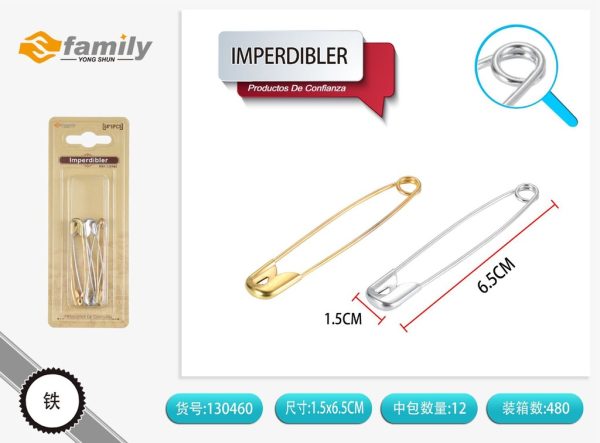 Imperdibles dorados y plateados 6 piezas - Accesorios de costura - Imagen 2
