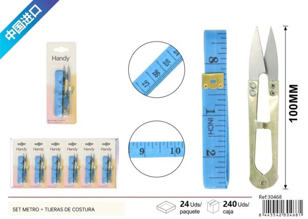 Set de metro y tijeras de costura - Accesorios de costura y herramientas