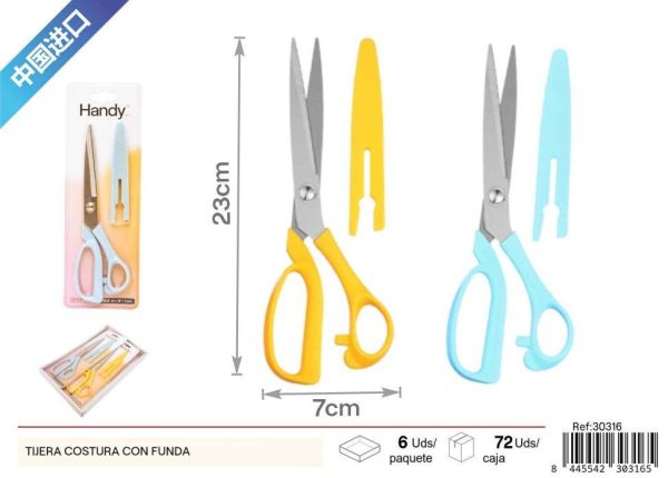 Tijera de costura con funda 9 pulgadas - Herramientas de manualidades y costura