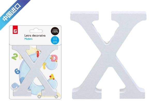 Letra de madera X - Material decorativo para manualidades