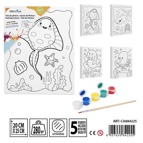 Lienzo para pintar con pincel y colores 15x20cm - Artículos de arte - Imagen 4