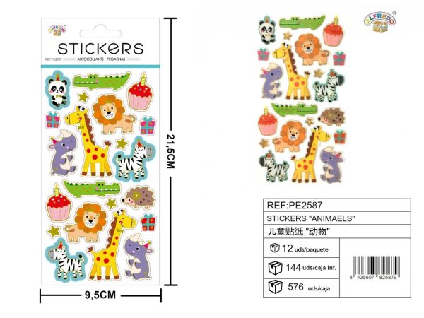 Pegatinas "animales" 9.5X21.5CM, decoración infantil - Imagen 2
