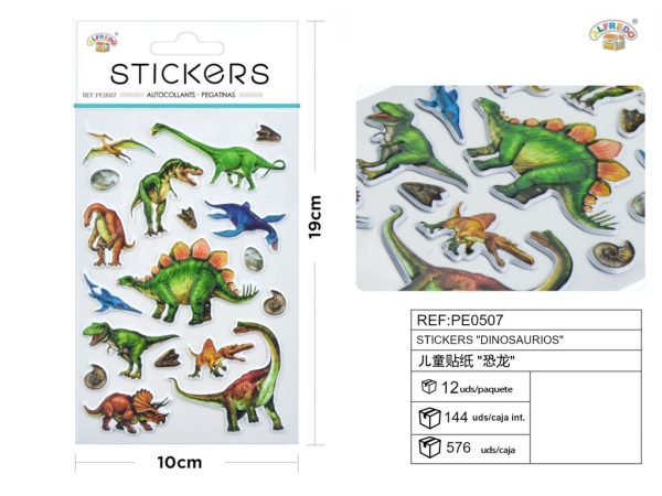 Pegatinas "dinosaurios" 10X19CM, decoración infantil