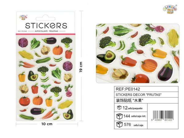 Pegatinas decorativas "verduras" 10X19CM, decoración infantil