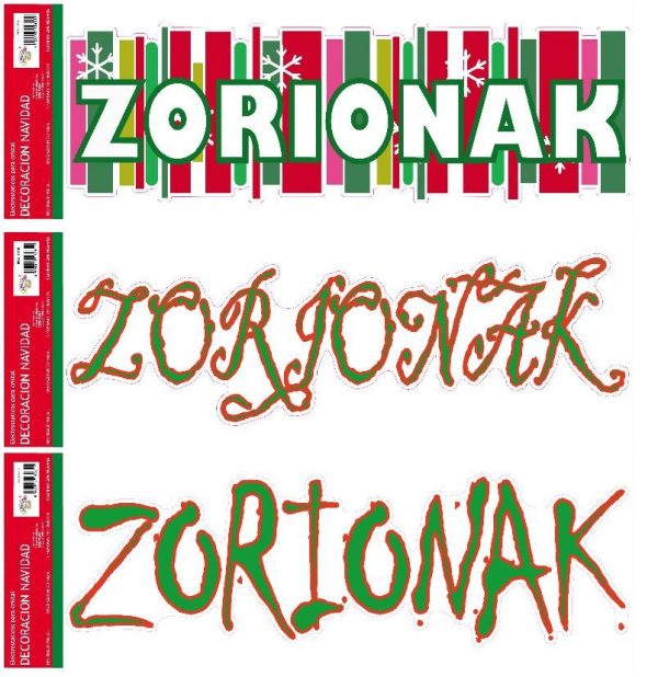 Decor. electro. de navidad "Zorionak" 29x41 cm - Decoración navideña