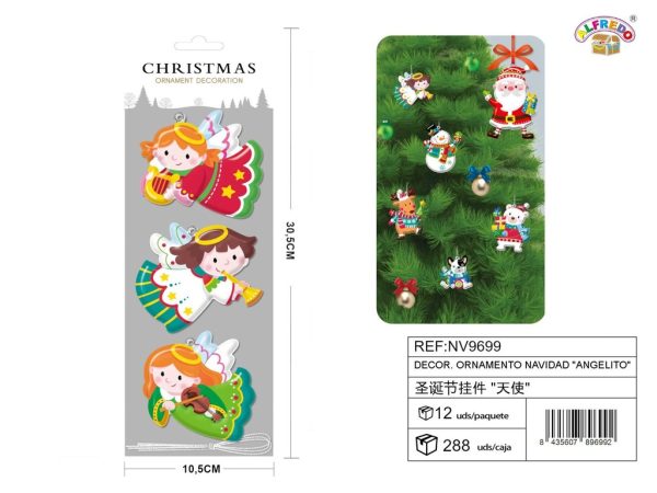 Decor. ornamento navidad "angelito" 10.5x30.5 cm - Adornos navideños