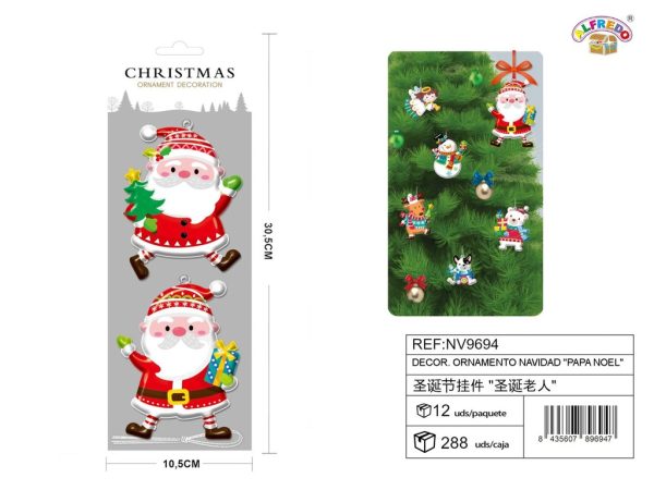 Decor. ornamento navidad "papá noel" 10.5x30.5 cm - Adornos navideños - Imagen 3