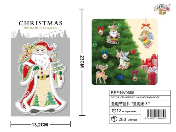 Decor. ornamento navidad "papá noel" 13.2x23 cm - Adornos navideños