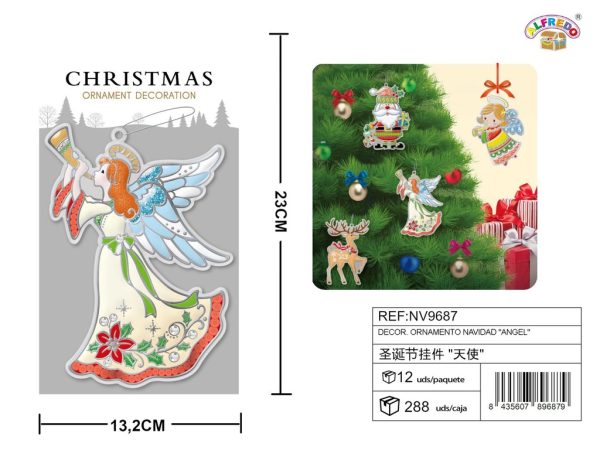 Decor. ornamento navidad "ángel" 13.2x23 cm - Adornos navideños