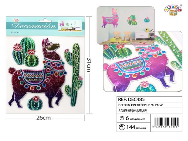 Decoración 3D Pop Up "Alpaca" 26x31 cm - Decoraciones infantiles