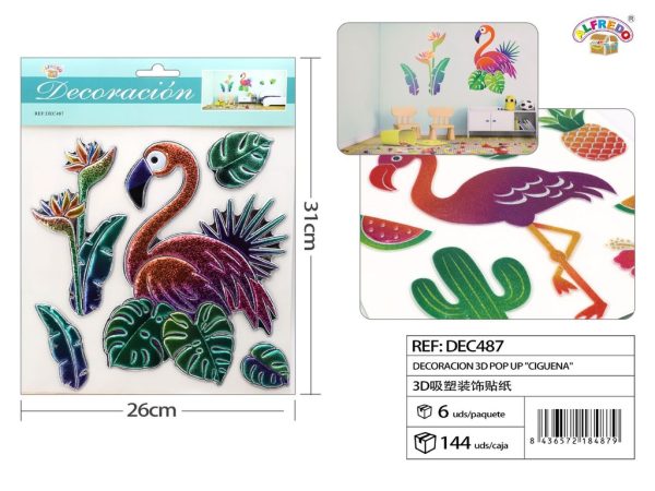 Decoración 3D Pop Up "Cigüeña" 26x31 cm - Decoraciones infantiles