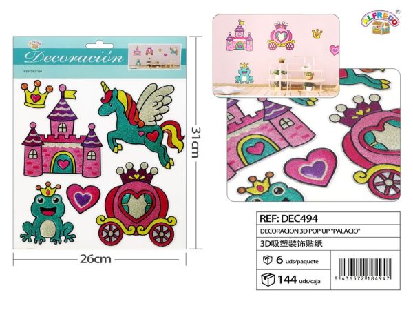 Decoración 3D Pop Up "Palacio" 26x31 cm - Decoraciones infantiles