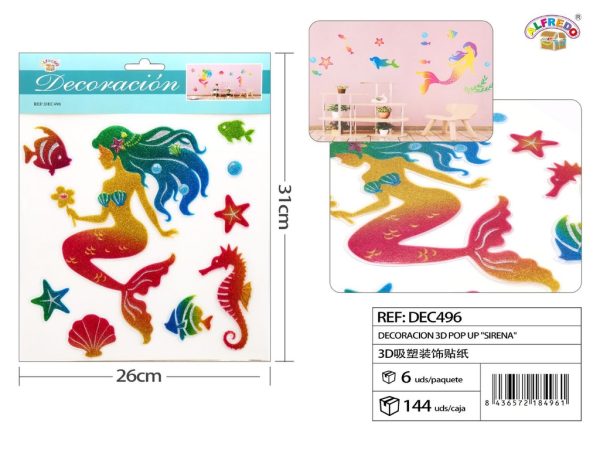 Decoración 3D Pop Up "Sirena" 26x31 cm - Decoraciones infantiles - Imagen 2