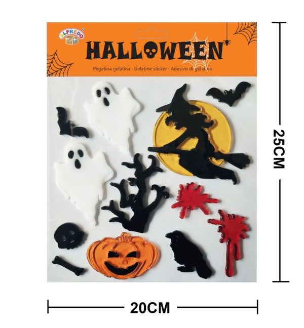 Decoración Halloween gel "Bruja" 20x25 cm - Decoraciones de Halloween