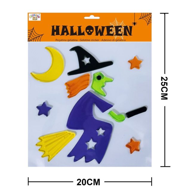 Decoración Halloween gel "Bruja" 20x25 cm - Decoraciones de Halloween - Imagen 2