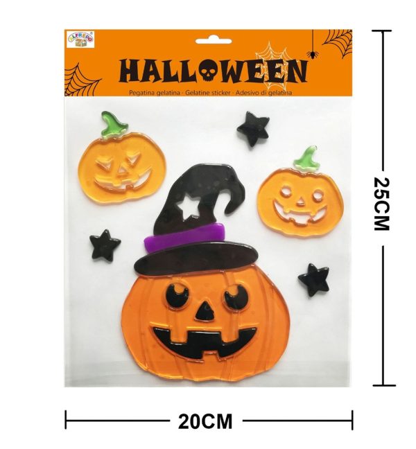 Decoración Halloween gel "Calabaza" 20x25 cm - Decoraciones de Halloween