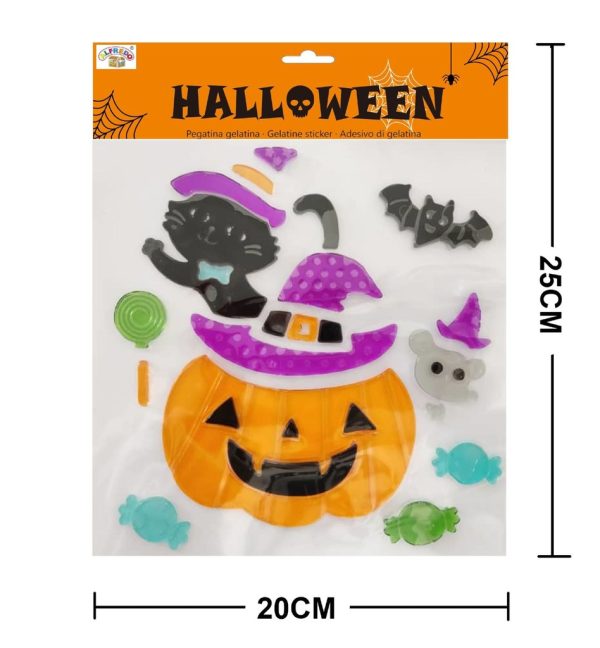 Decoración Halloween gel "Calabaza" 20x25 cm - Decoraciones de Halloween - Imagen 2